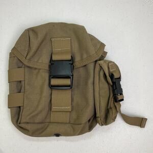 Tactical Bag Dark Tan 8” x 7” Small Pouch Canteen Coyote Unbranded Buckle Snap
